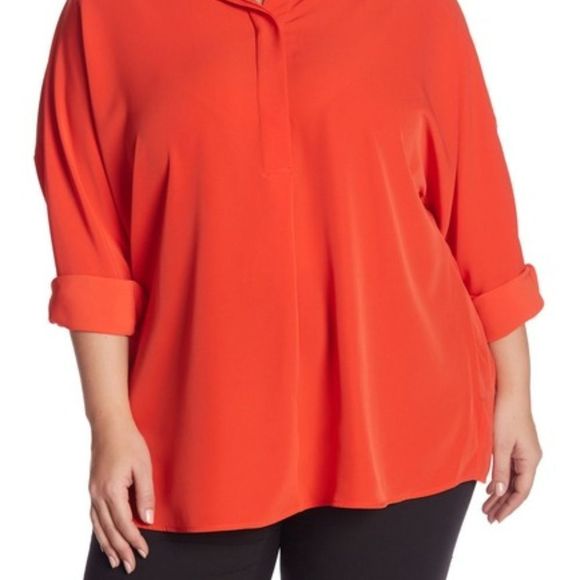 Catherine Catherine Malandrino Boyfriend Blouse 1X - Picture 2 of 6